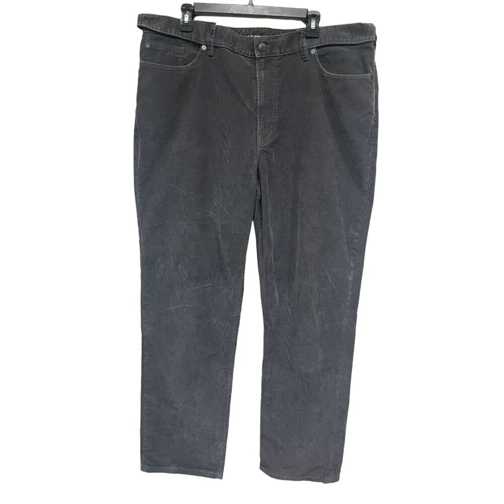 Lands End Mens Traditional Fit Corduroy Pant Gray Size 40 x 31 Elastic Extenders